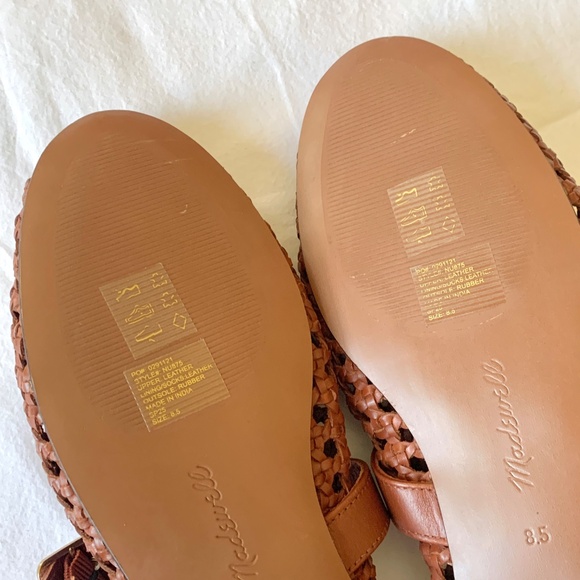 Madewell Remy Leather Woven Mary Jane Flats Dusty Redwood US8.5 NEW - Picture 11 of 12